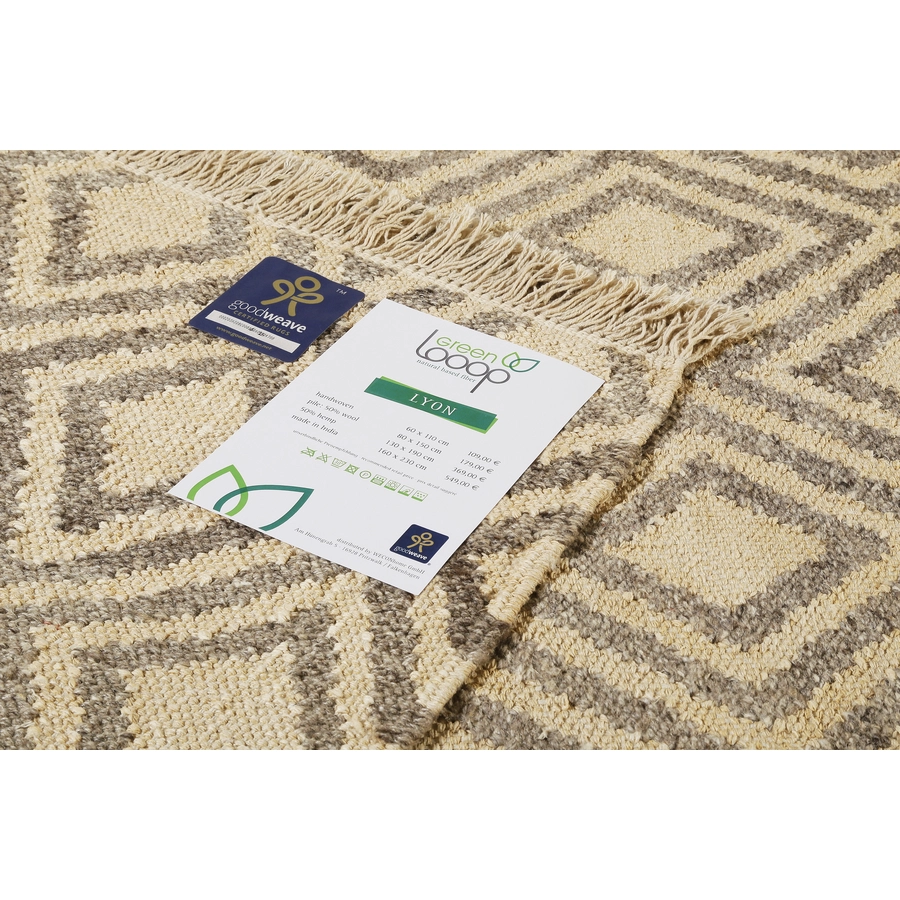 Green Looop Handweb-Teppich Lyon taupe beige