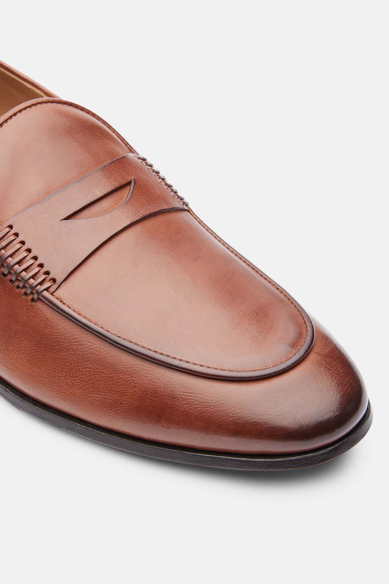Mocassins de couro bovino escovado marrom - Marrom