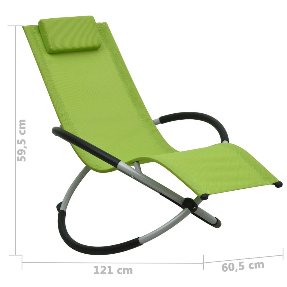 Chaise longue pour enfants acier vert