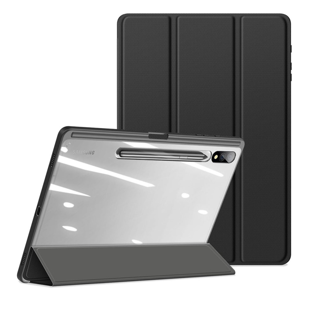 Samsung Galaxy Tab S10  Plus Leder Tasche Smart Cover Schutzhülle - Schwarz