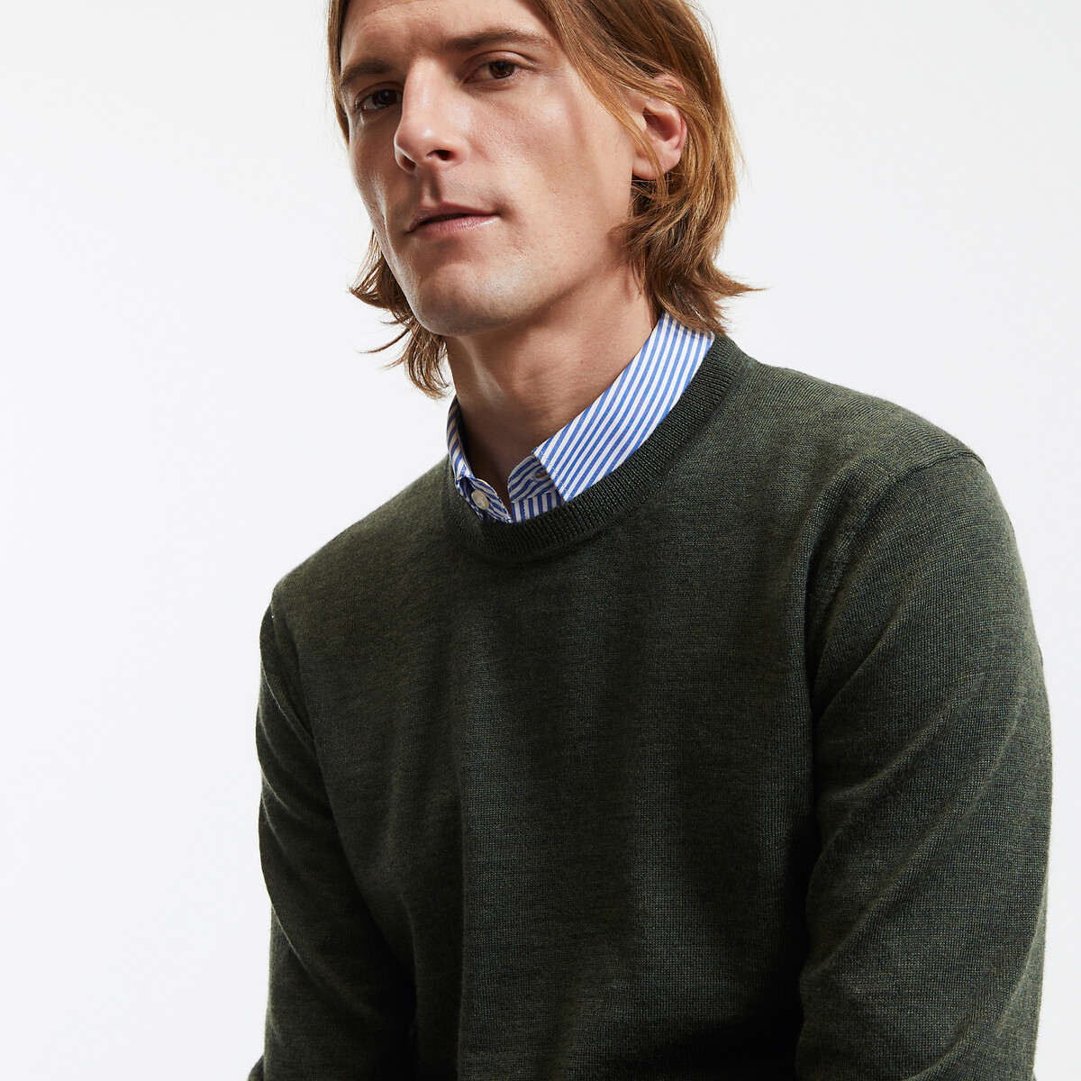COLEÇÕES LA REDOUTE<br>Trui em lã merino, assinatura BASTIEN