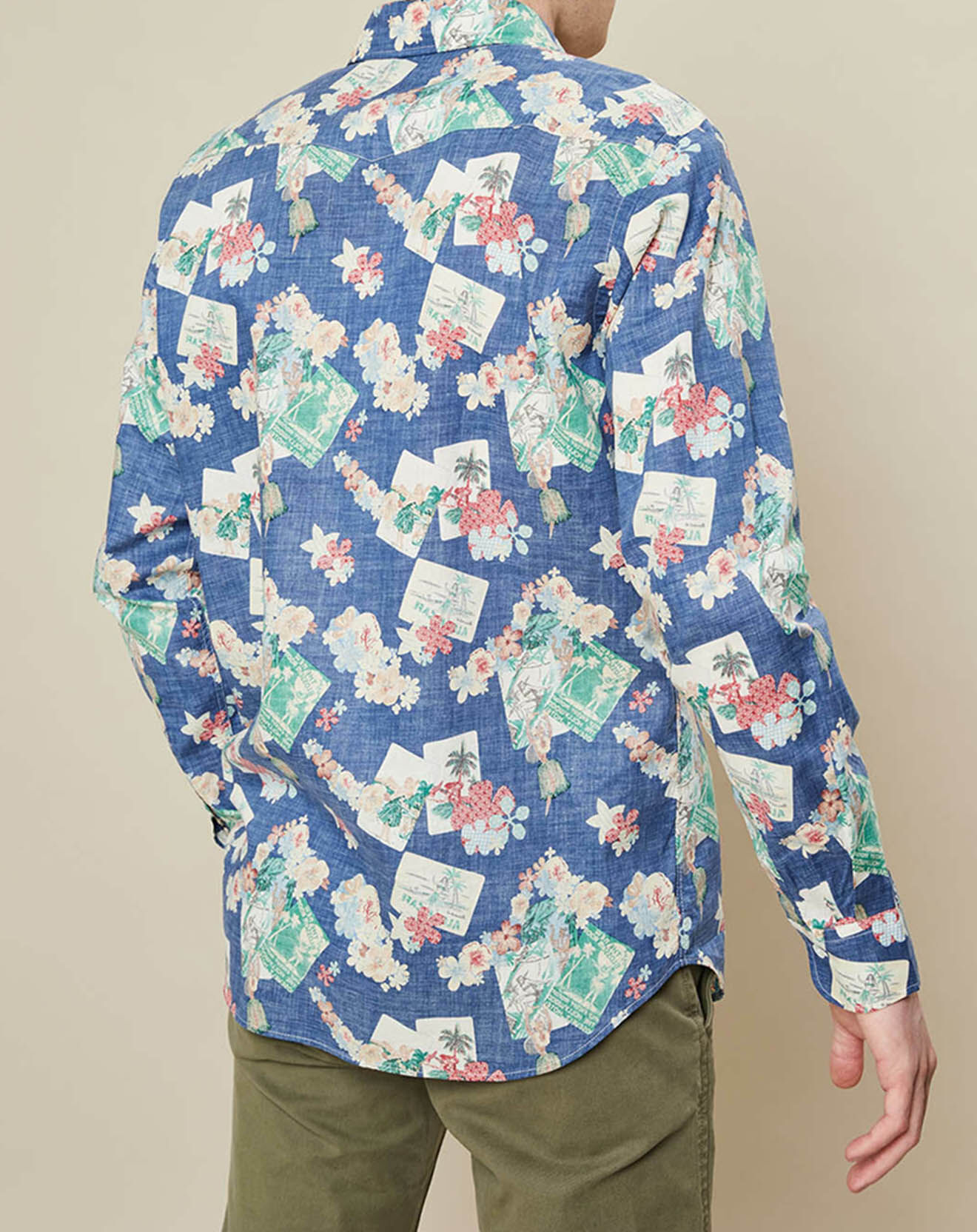 Hartford Chemise slim Storm imprimée bleue