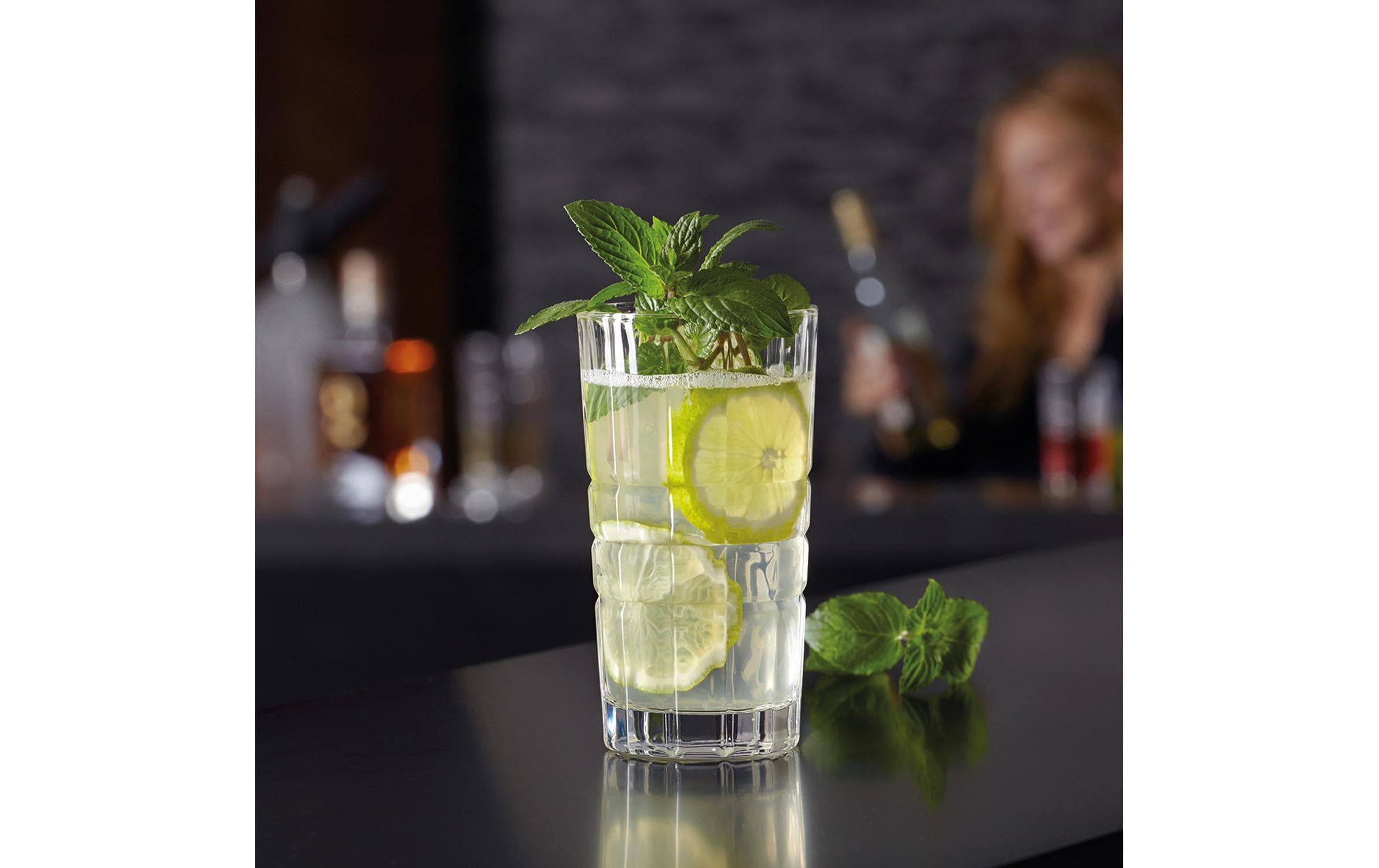 Longdrinkglas Spiritii 260 ml, 4 Stück, TransparentKlassischer Kelch im Facettenstil