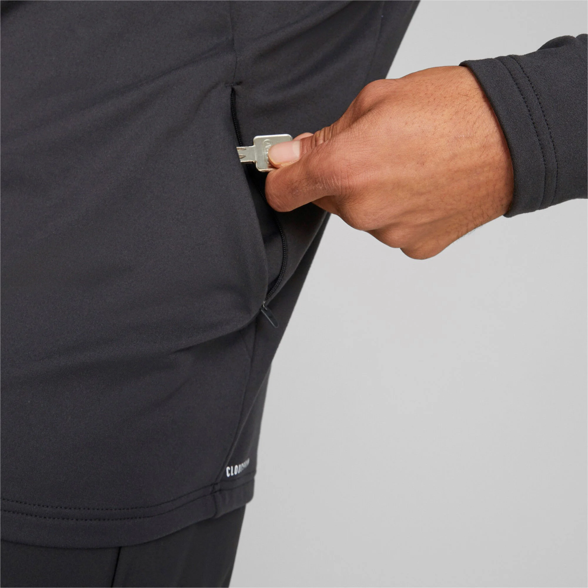 Puma Run Cloudspun Knit Half-Zip Haut Manches Longues Hommes - Noir