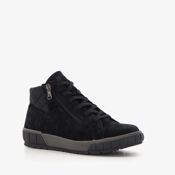 Hush Puppies hoge leren dames sneakers zwart
