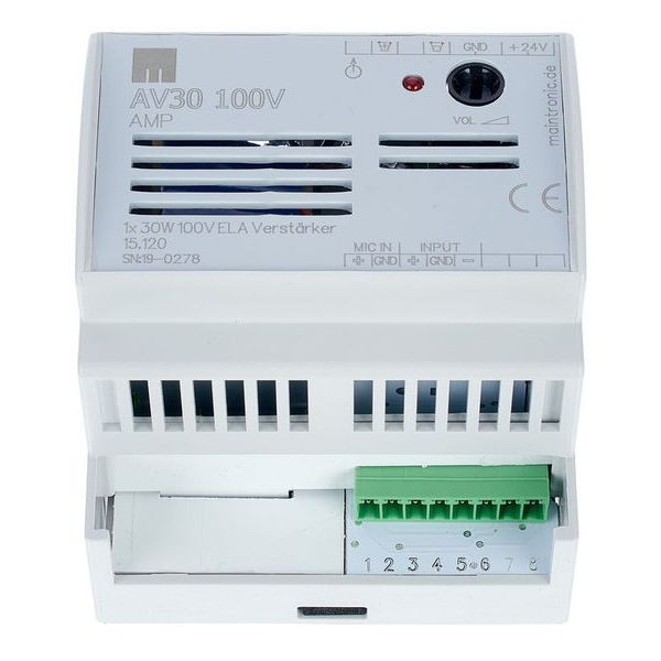 Maintronic AV30 100V Amplifier Hutschiene