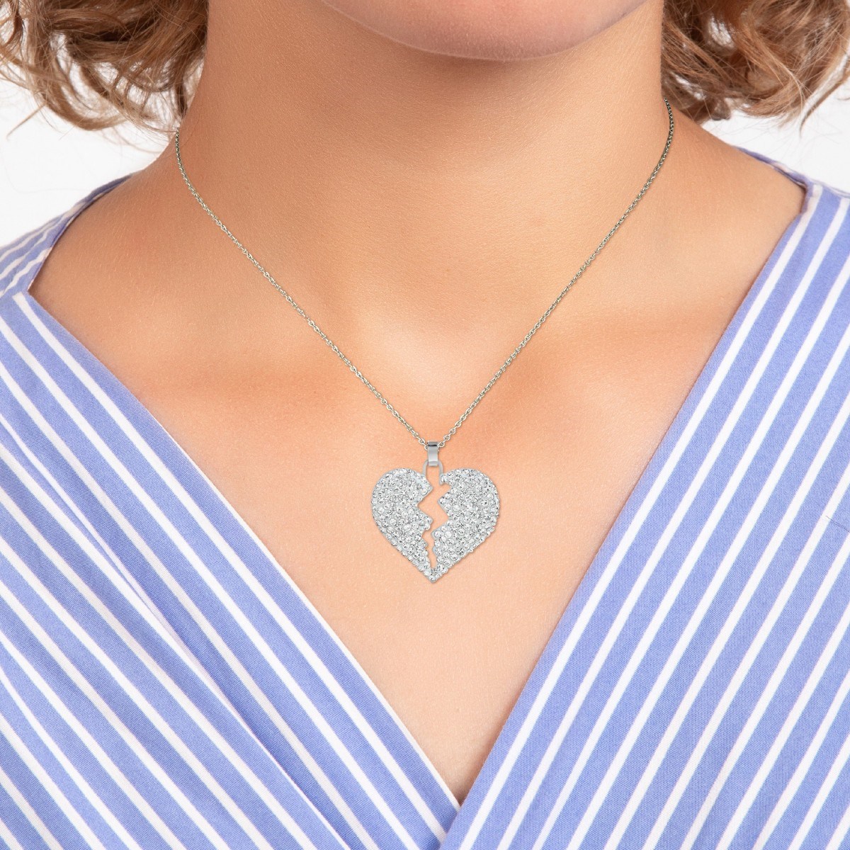 Collier coeur SC Crystal orné de Cristaux scintillants