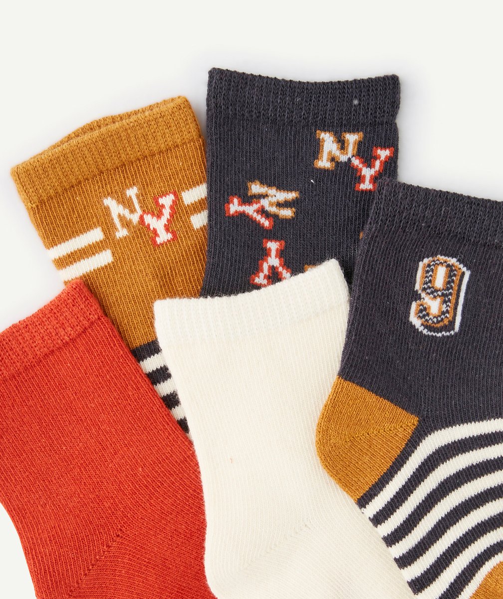 LOT DE 5 CHAUSSETTES BÉBÉ GARÇON THÈME NEW YORK