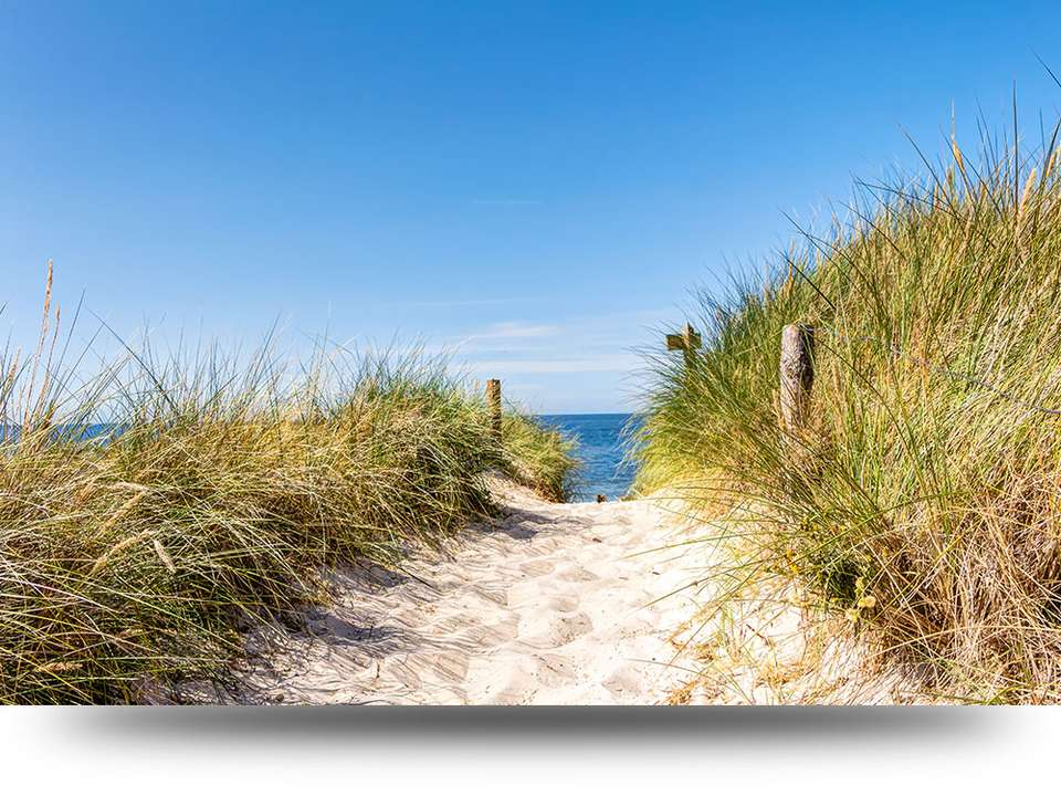 Canvas schilderijen Duinen, strand en zee 60 x 40 cm
