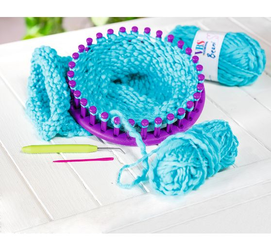 (7-tlg. Set) Strick Ring DIY Webstuhl Rahmen Rundstrick Brett Mercerie Hilfsmittel inkl. Nadeln - Bunt