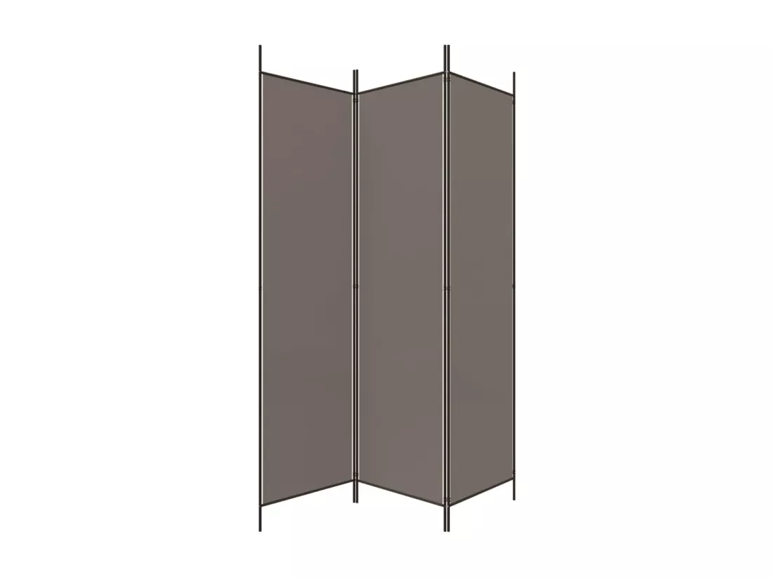 Cloison de séparation 3 panneaux Anthracite 150x220 cm Tissu