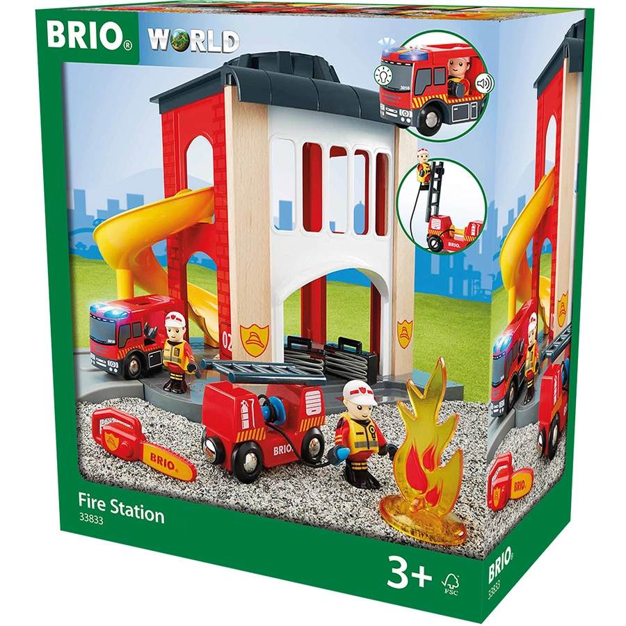 BRIO® WORLD Große Feuerwehr-Station mit Einsatzfahrzeug 33833