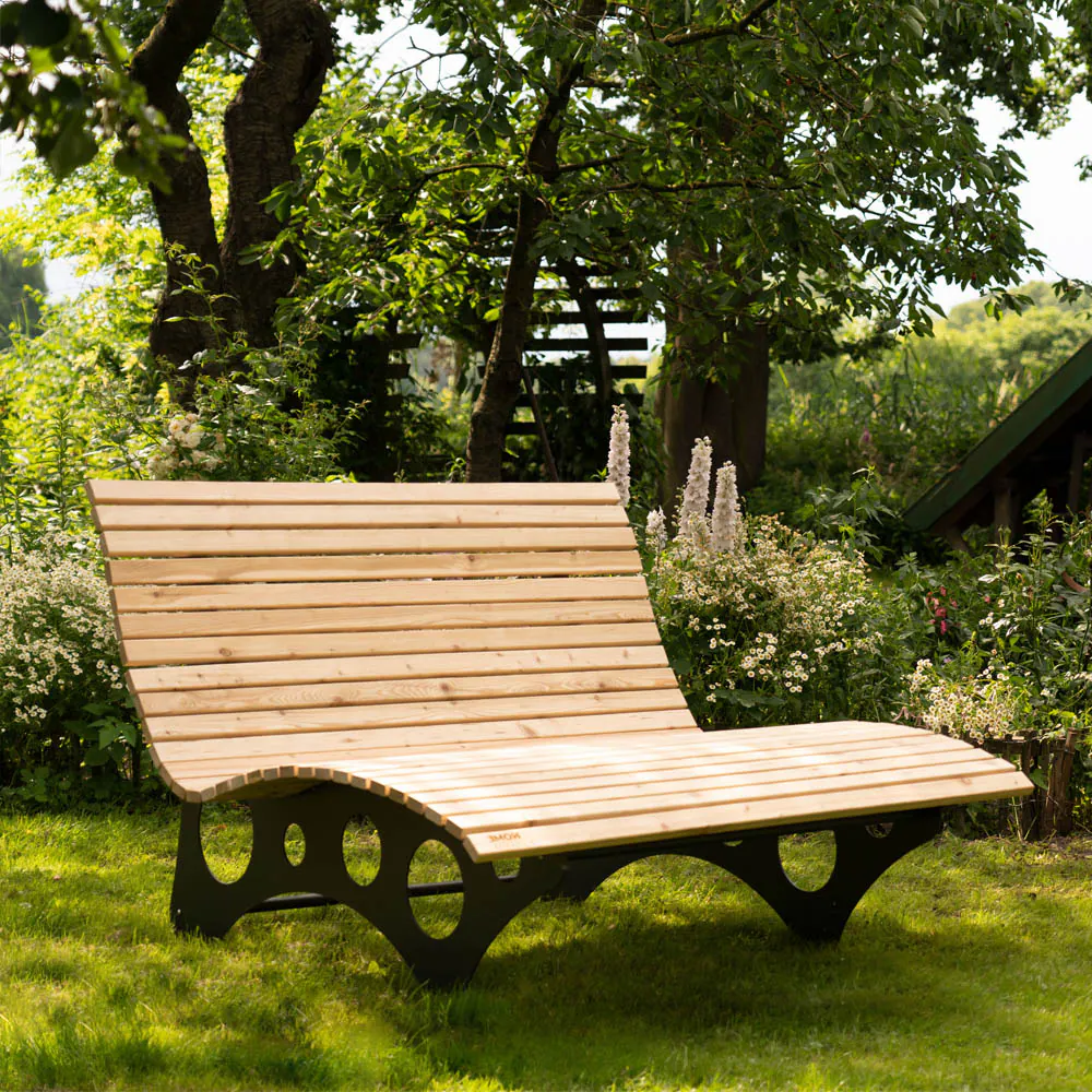 HOME DELUXE Wellenholzliege / Waldsofa TAIGA inkl. Auflage - Made in Germany