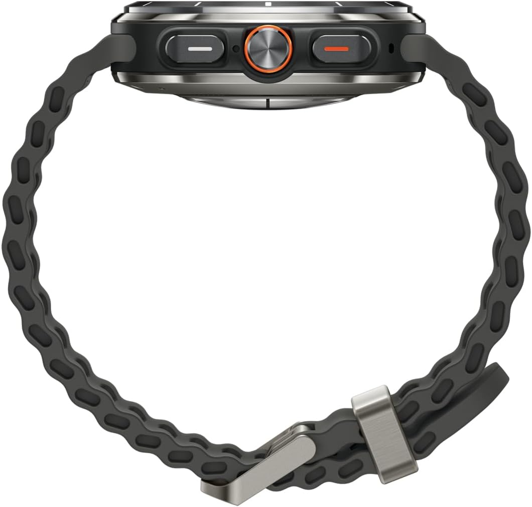 Galaxy Watch Ultra (47mm, 4G) Smart Watch mit Silikon Armband (SM-L705FZTAEUE) - Titanium Silver (Schwarz)