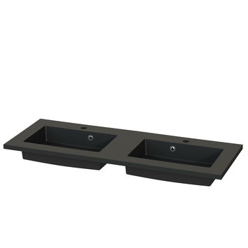 Tiger Reverse Meubelset 2x60 cm met 4 lades Chalet eik / Mat zwart inclusief 2 Quadro wastafels Mat zwart