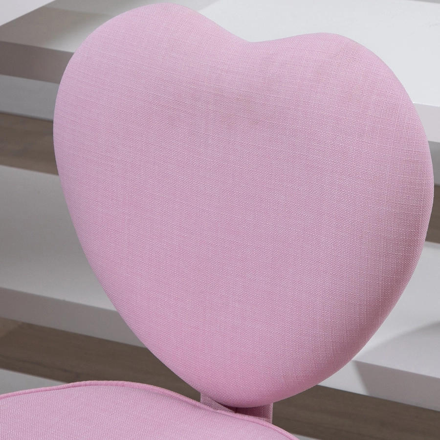 HOMCOM Schreibtischstuhl in Herzform rosa