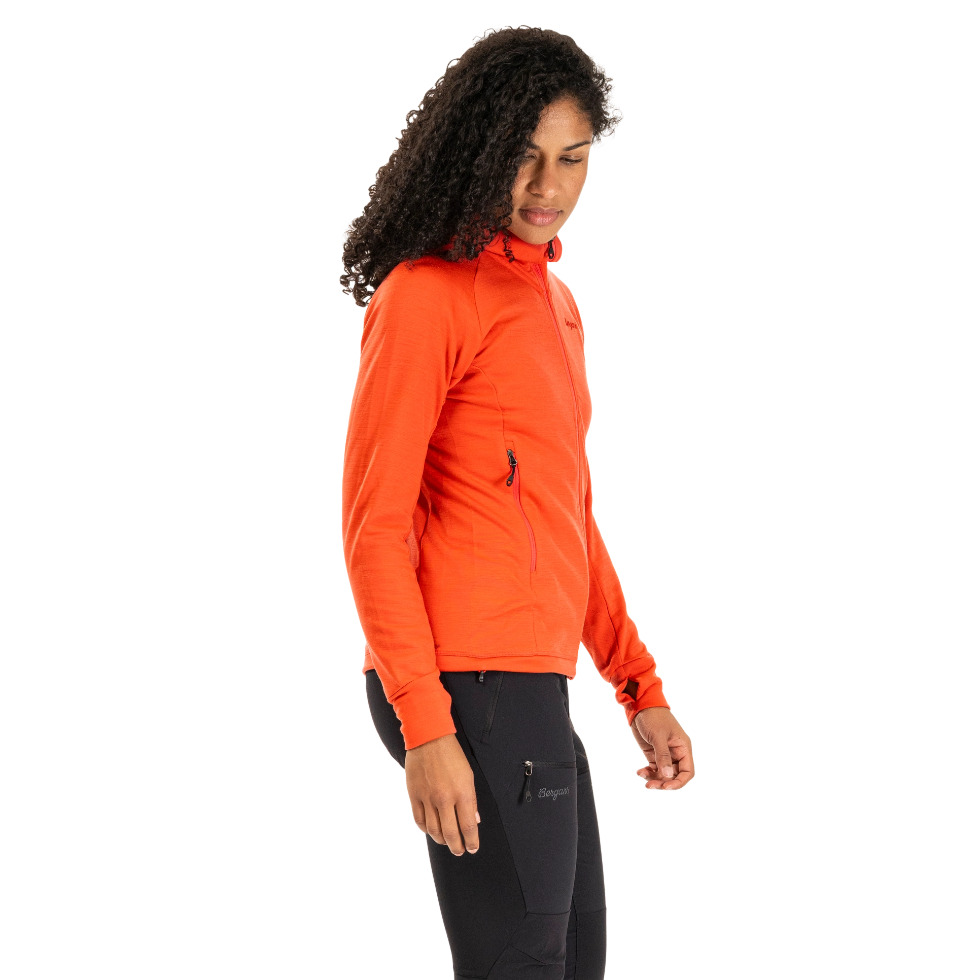 Rabot Merino Tech Midlayer Hoodie Women Peachy Red