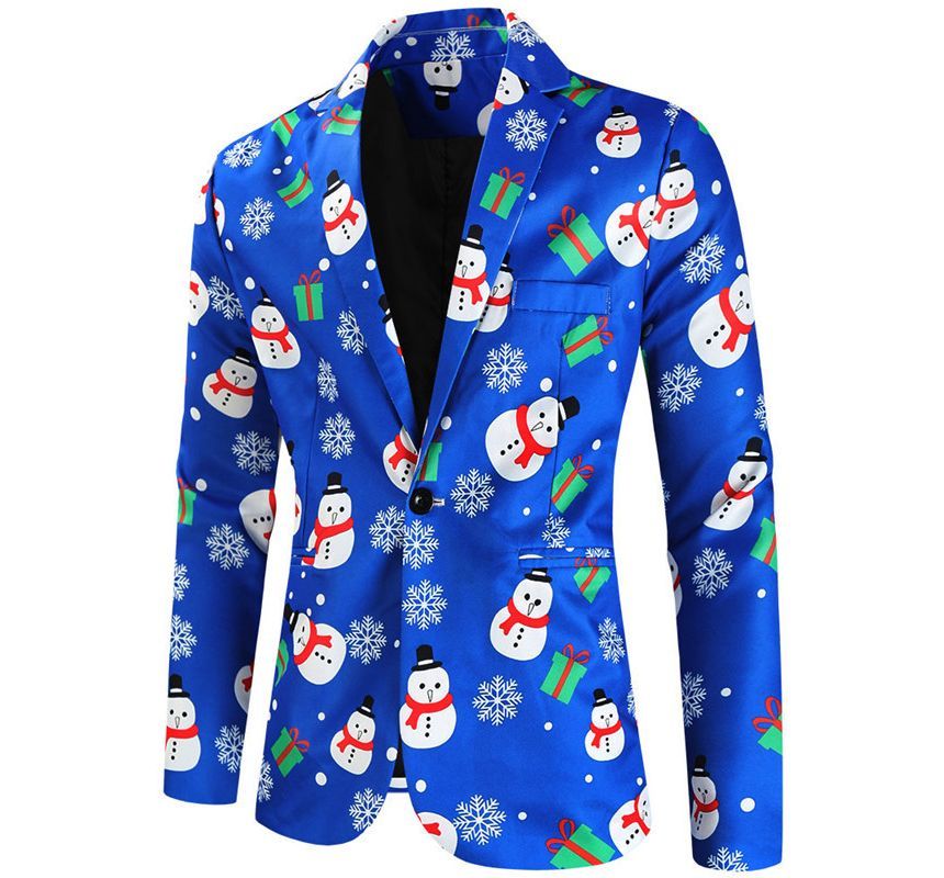 Aozora - Blazer met knoopjes en kerstprint