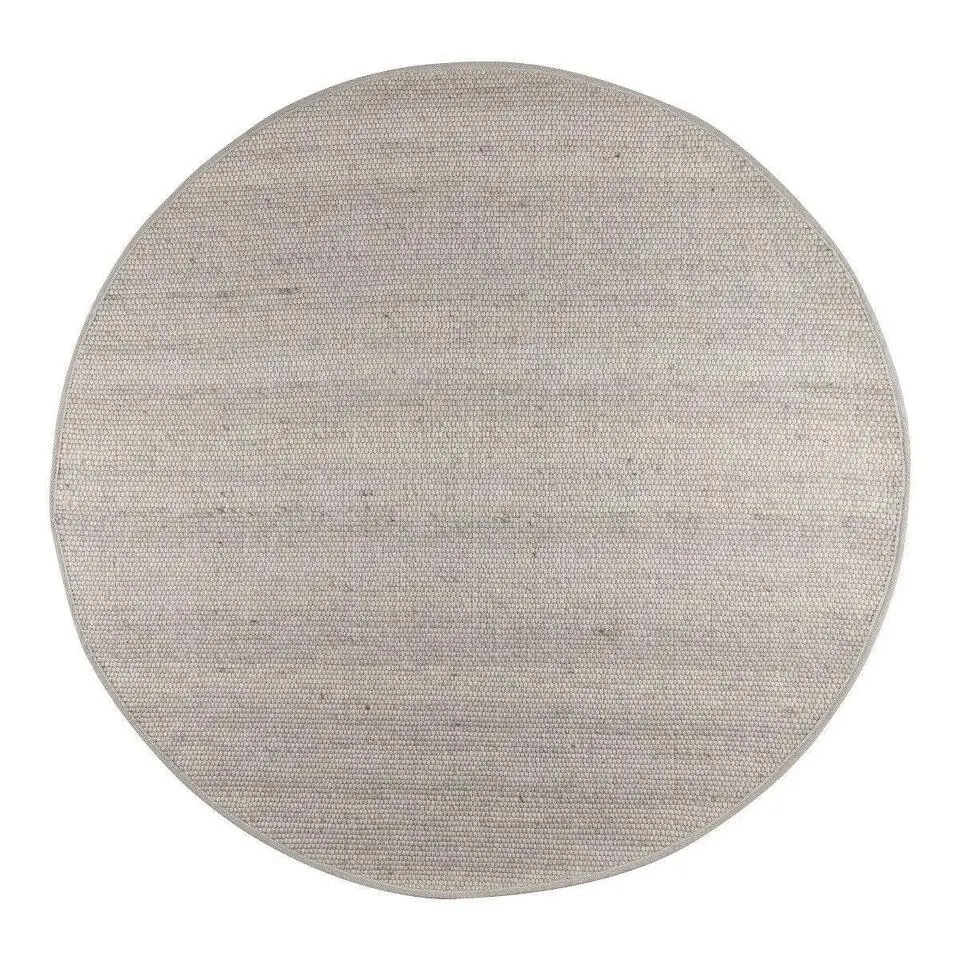 Interieur05 Wollen Vloerkleed Rond Lichtgrijs Vik - 200 x 200 cm