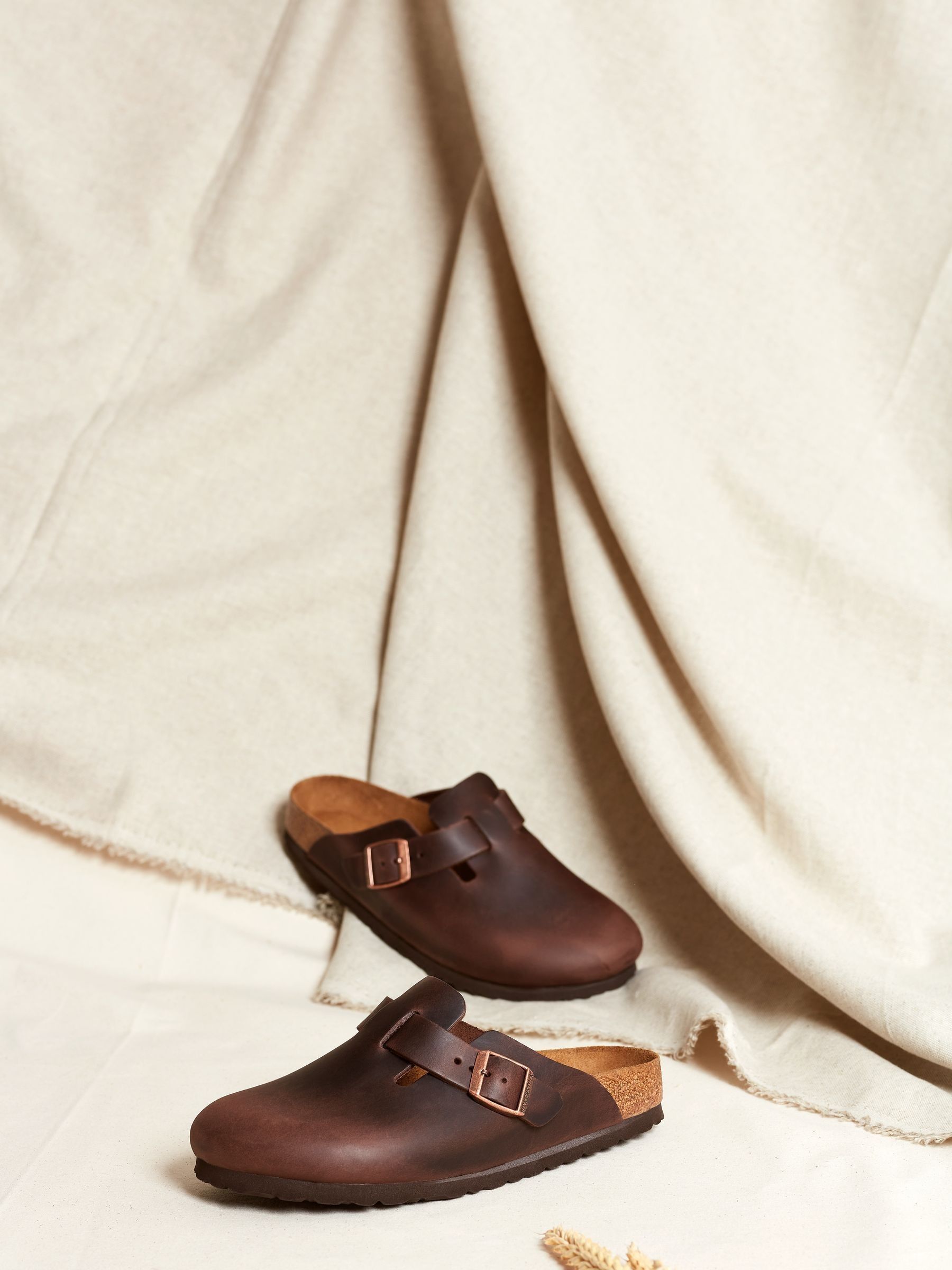 Bruin - Birkenstock Boston klompen van geolied leer