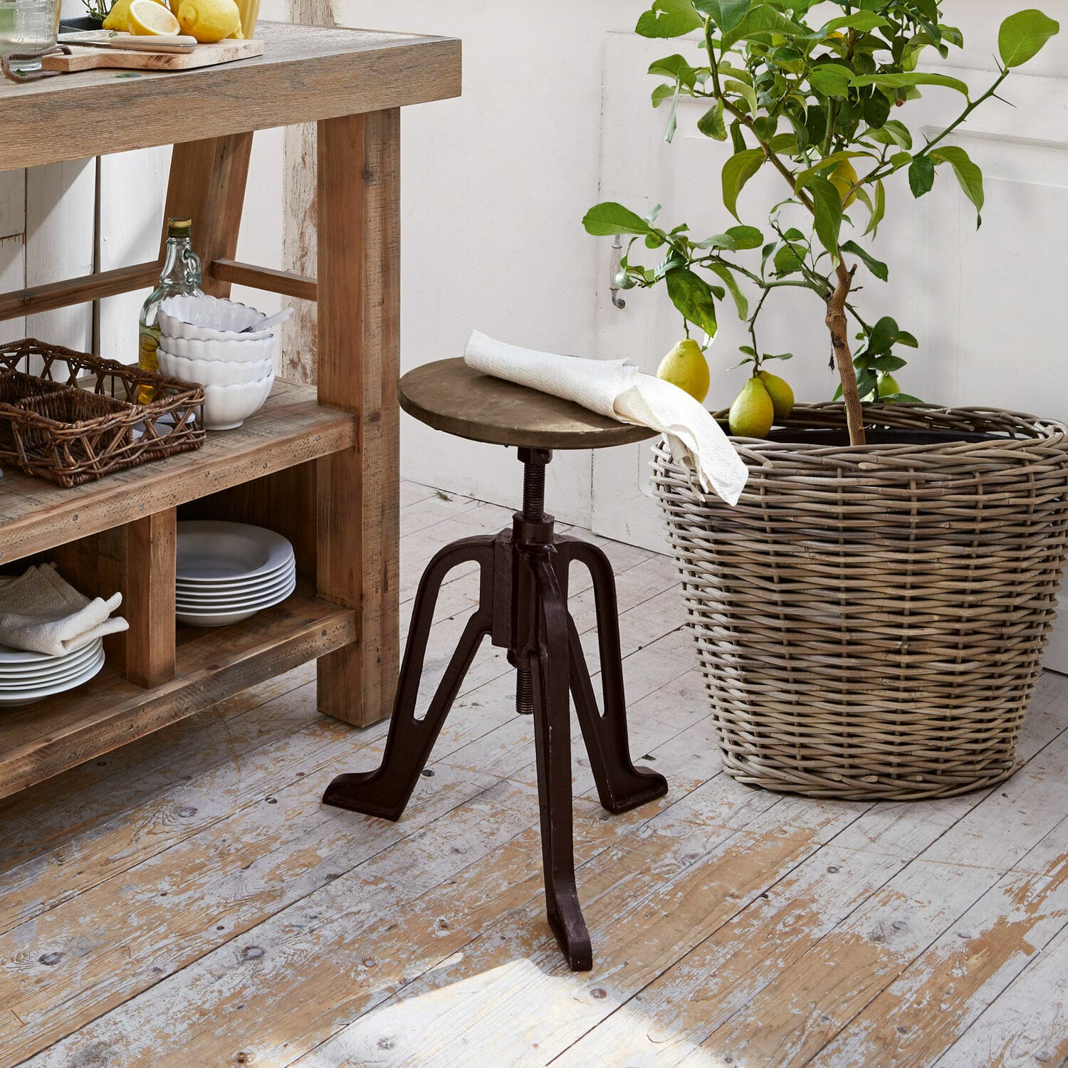 Hocker Tex braun