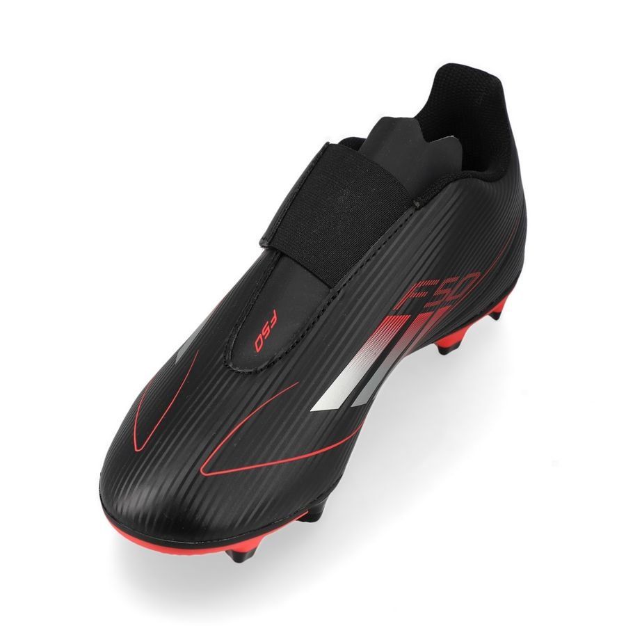 adidas F50 Club Velcro FxG Stealth Victory - Noir/Argenté/Lucid Red Enfant