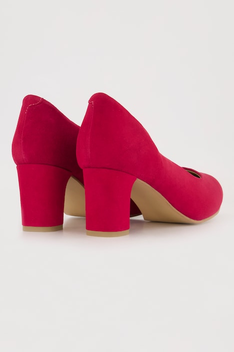 Leder-Pumps, Veloursleder, Wellenschnitt, Weite H