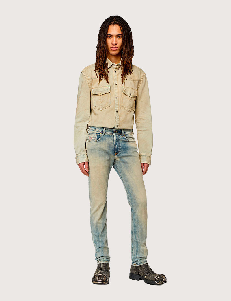 DIESEL JEAN HOMME SLEENKER BLEU DÉLAVÉ 9H75