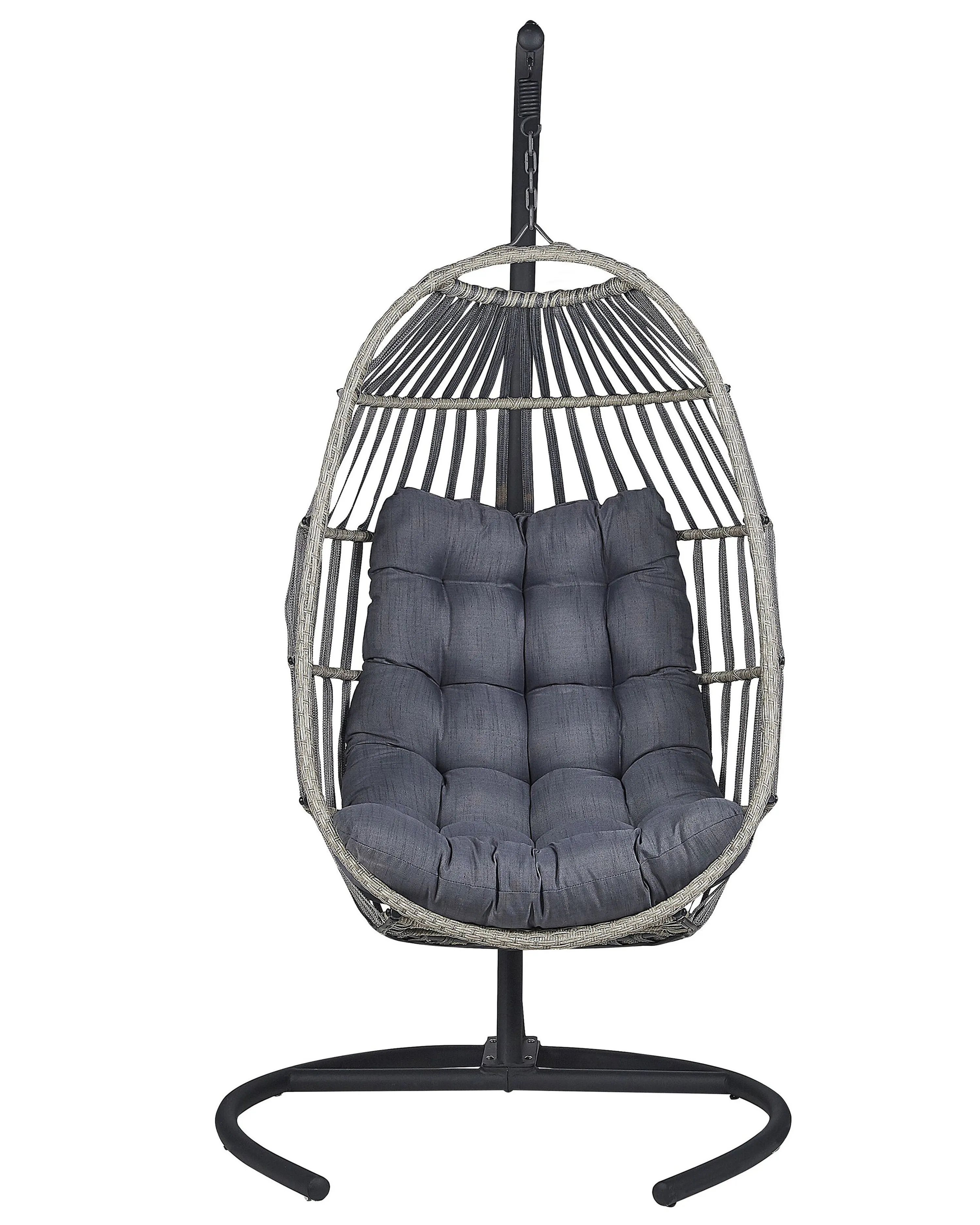 Hangstoel met standaard SESIA PE rotan Donkergrijs