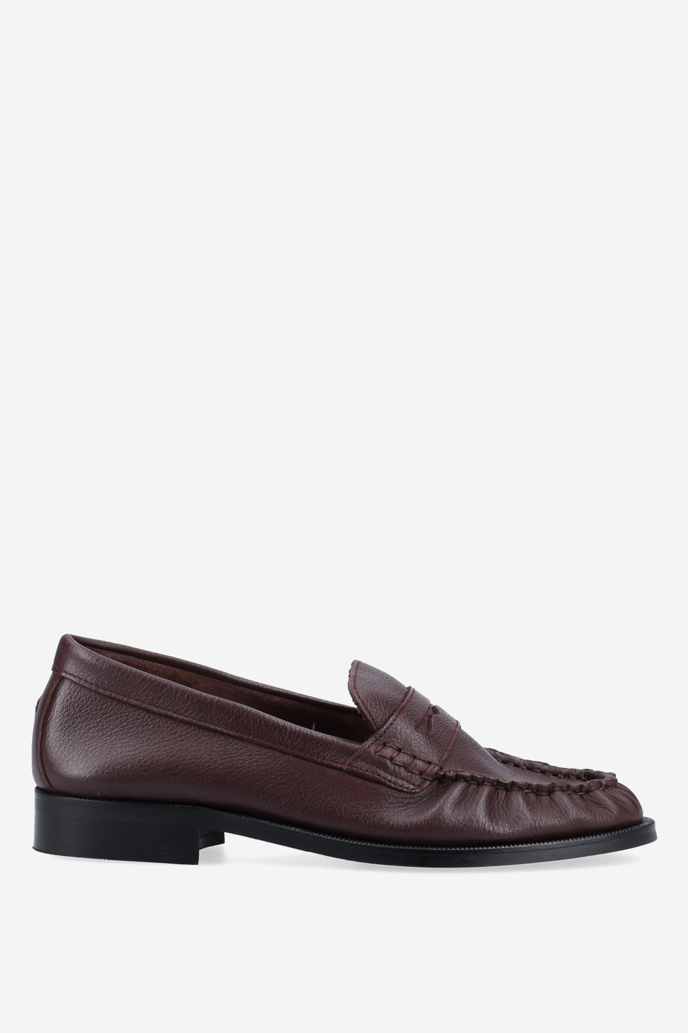 Ezra pebble pleated leather penny loafers