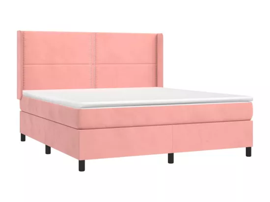 Sommier tapissier avec matelas et LED Rose 180x200 cm Velours