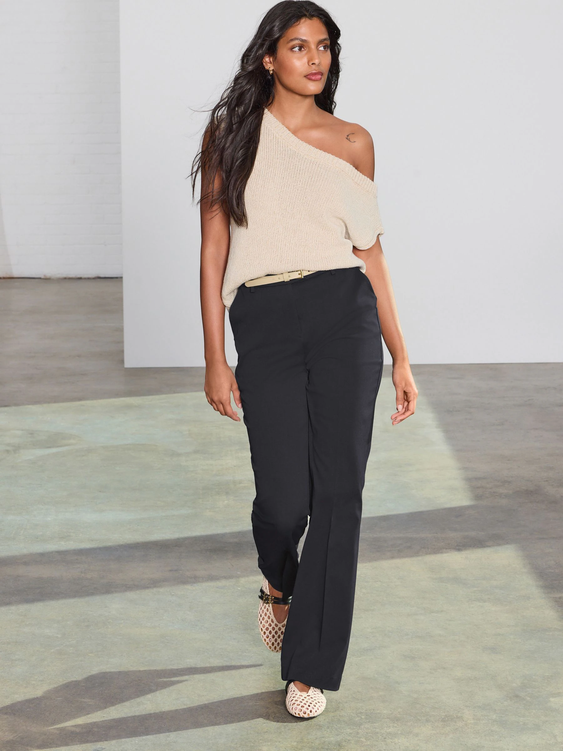 Zwart - Modieus gesneden bootcut broek