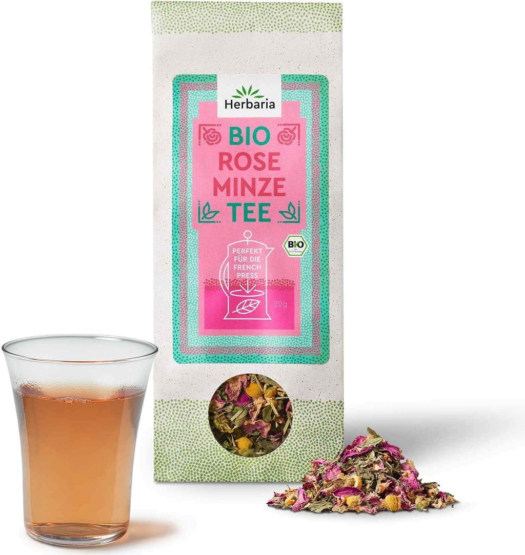 Herbaria  Bio French Press Tee Rose Minze, 20 g