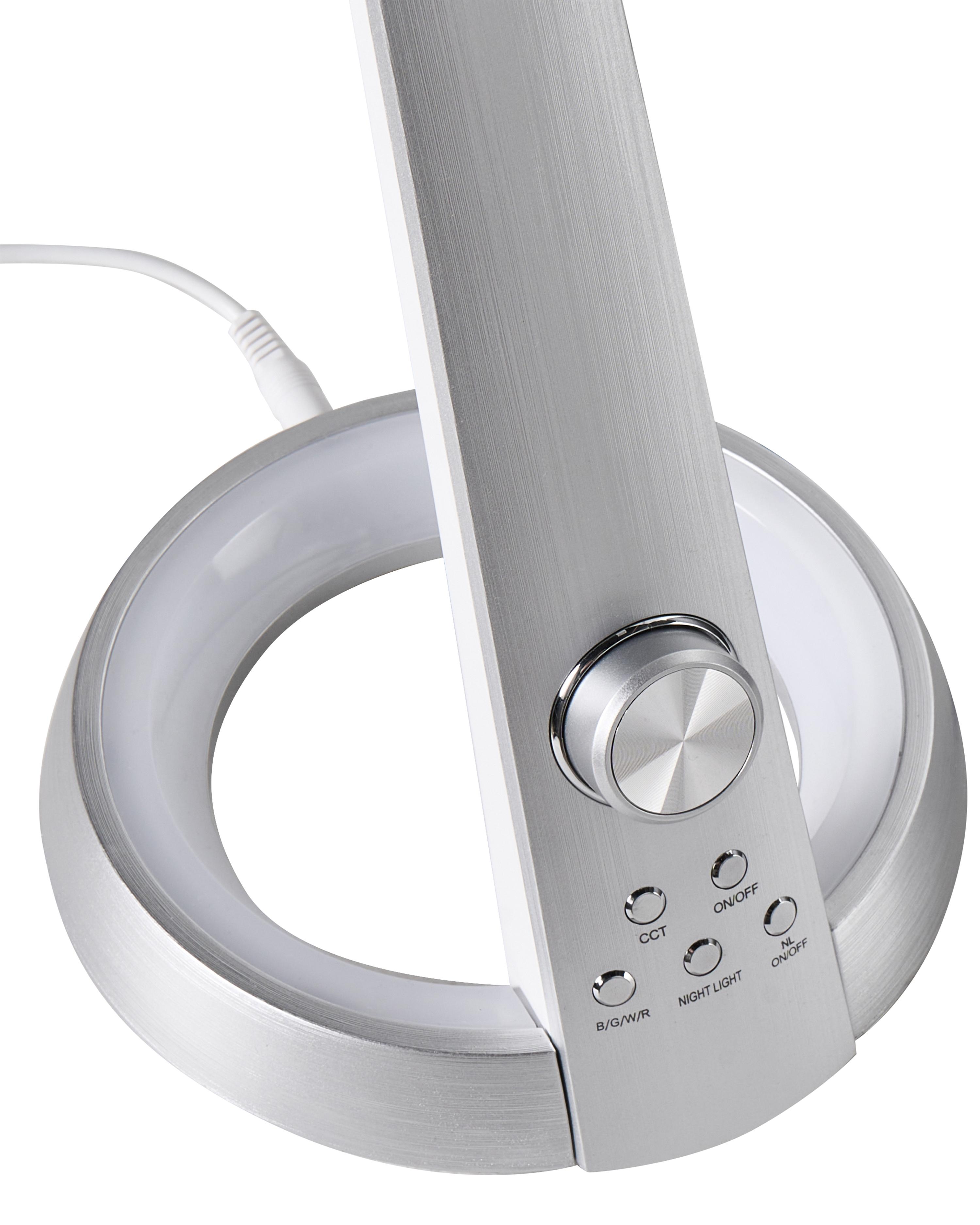 LED bureaulamp CANOPUS met USB-poort Zilver