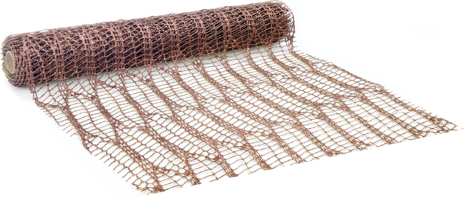 Vivant tafelloper Glister koper 300 x 28 cm