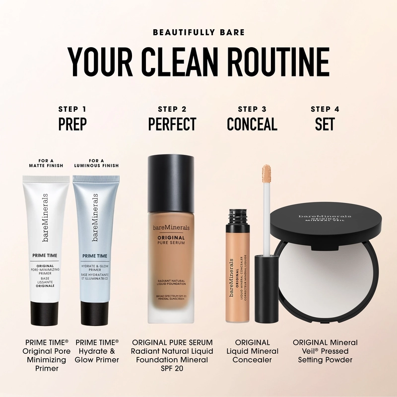 bareMinerals Original Pure Serum Radiant Natural Liquid Foundation SPF 20 - 30 ml - 1 Fair Cool