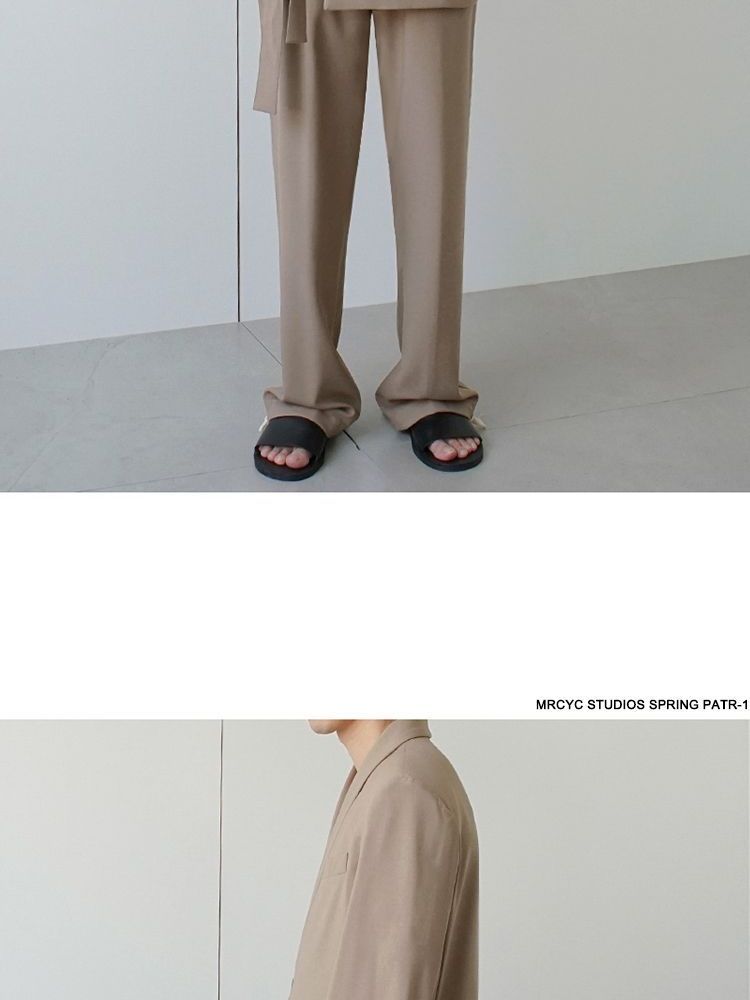 MRCYC - Blazer met strikceintuur / Broek met rechte pijpen