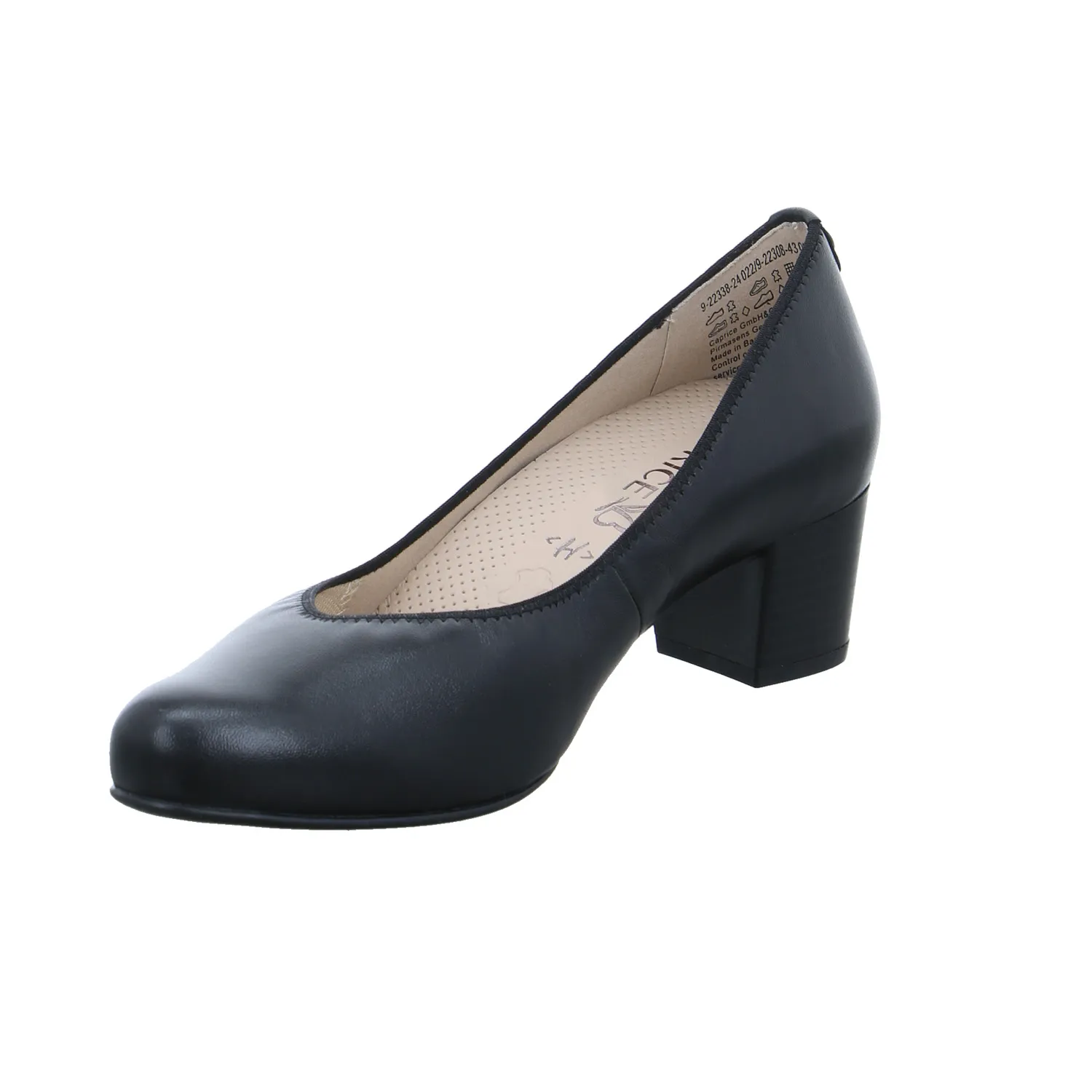 CAPRICE Comfort-Pumps Schwarz Leder  mit Wechselfussbett