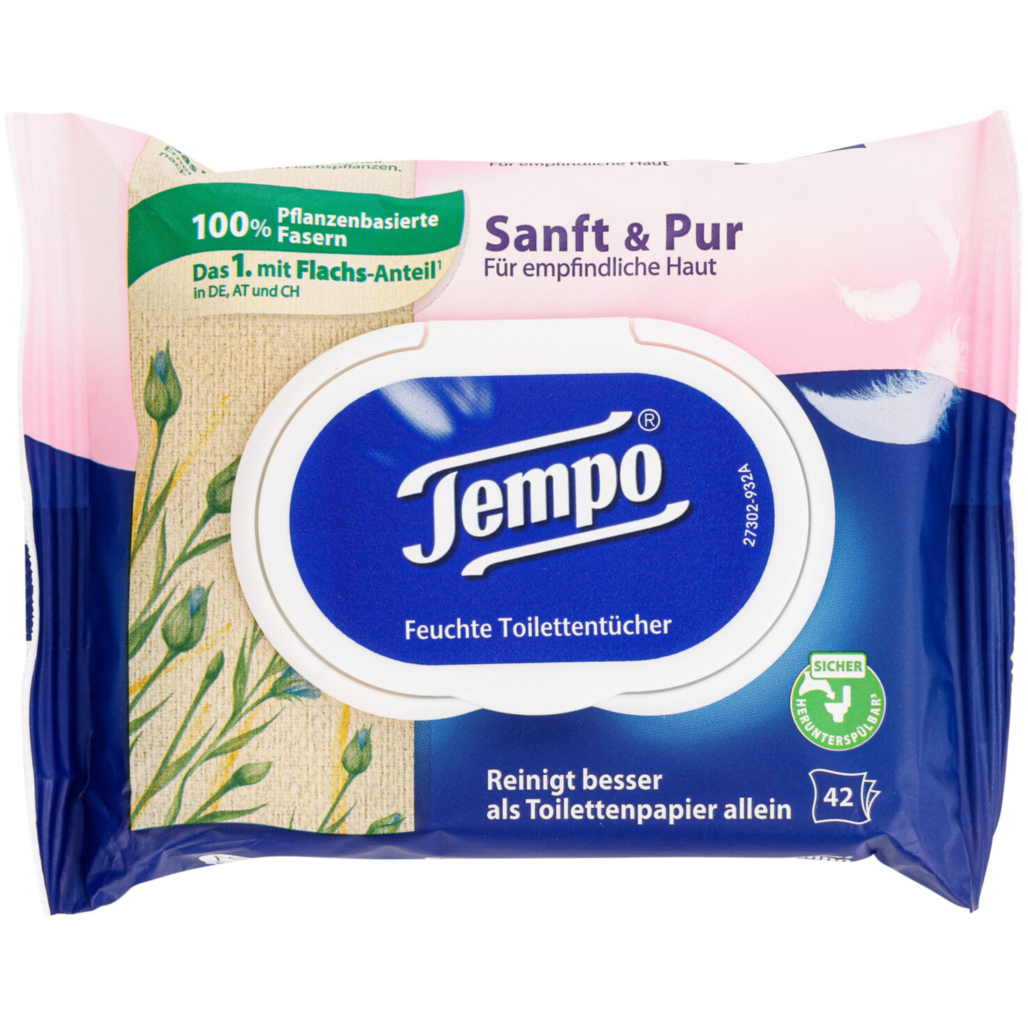 Tempo Feuchtes Toilettenpapier Sanft & Pur 42 Tücher