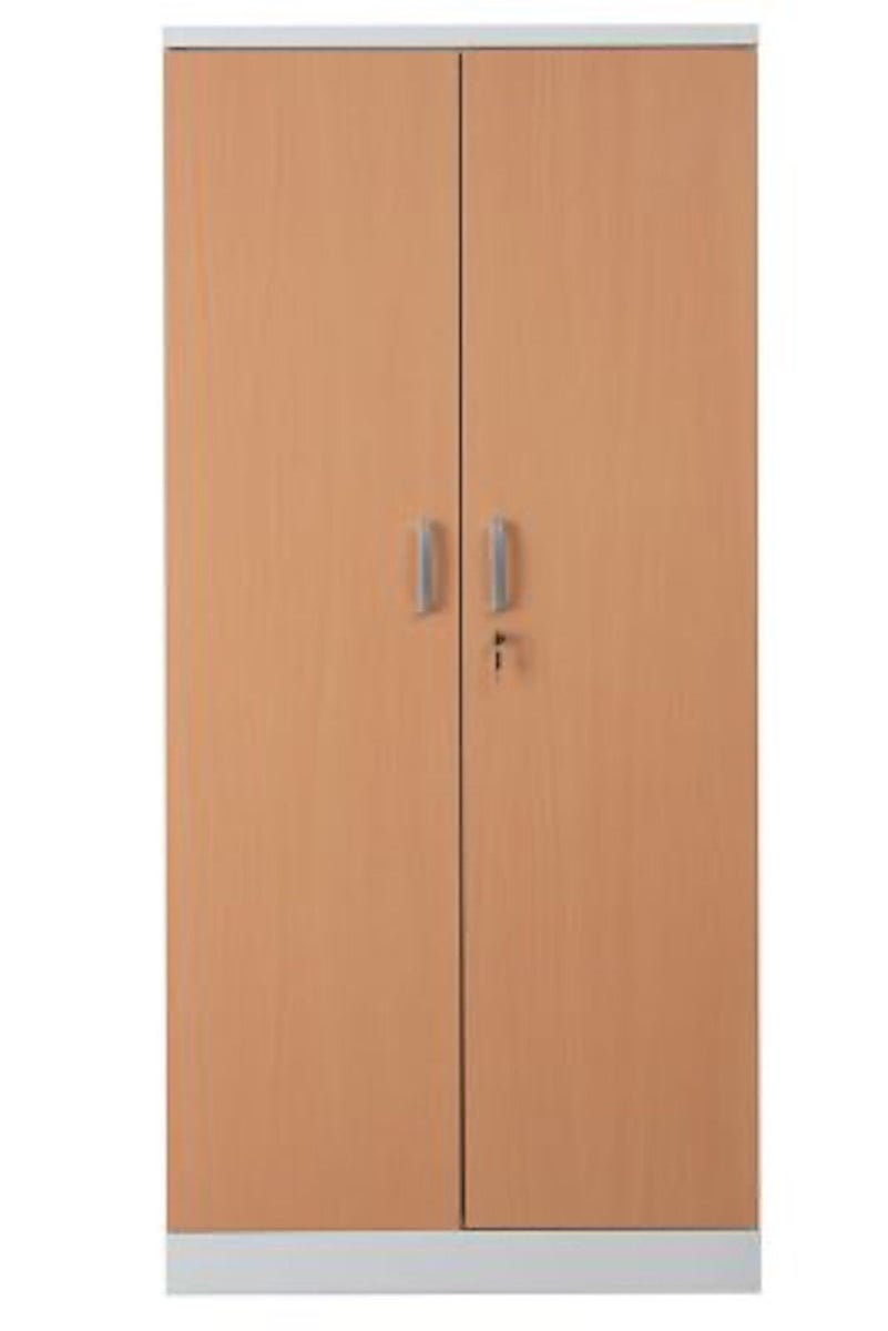 PROREGAL Beetle archiefkast met 4 legplanken, afmetingen (H x B x D): 195 x 92 x 42 cm, wit & beuken