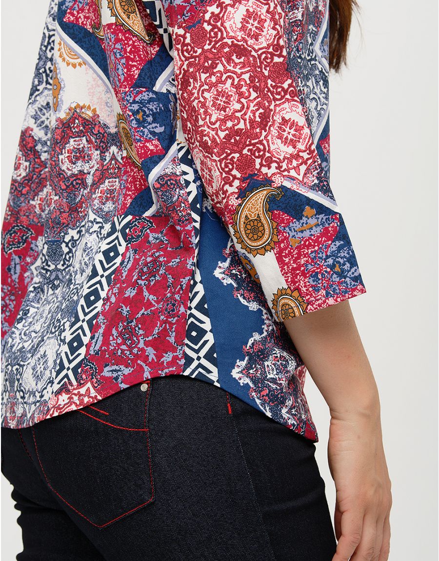 Blouse imprimée rouge