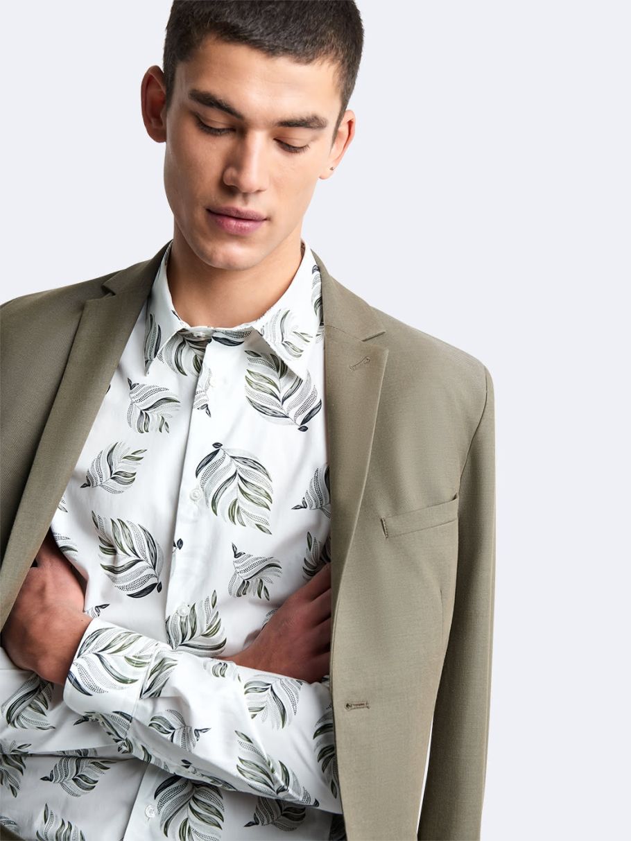 Chemise slim en satin végétale
