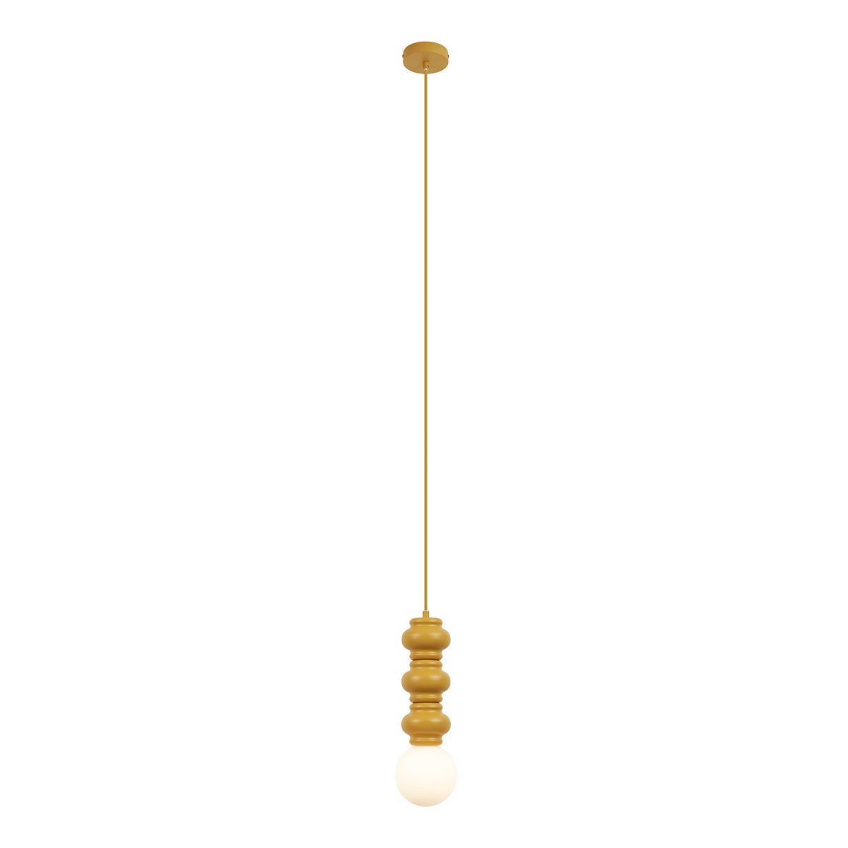 Retro hanglamp okergeel met mat glas - Fedde