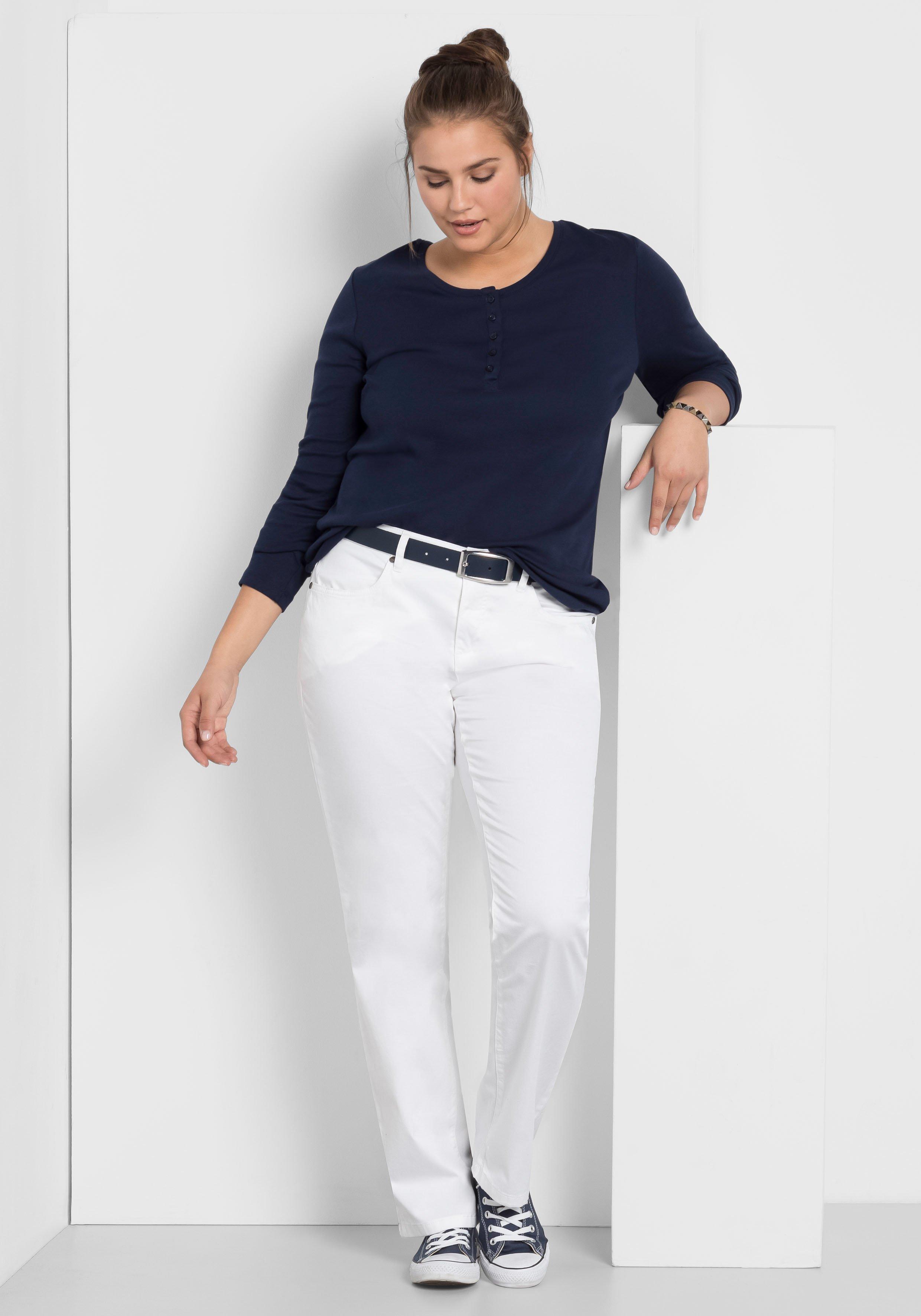 Gerade Hose aus Baumwoll-Twill