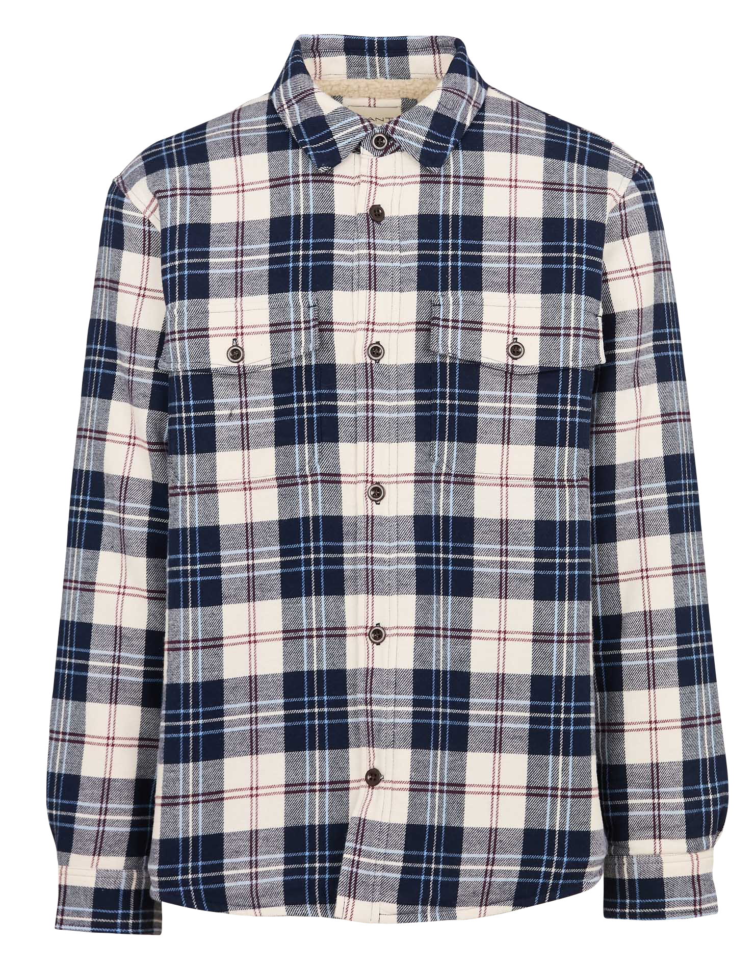 Surchemise en coton mélangé à carreaux | Bleu
