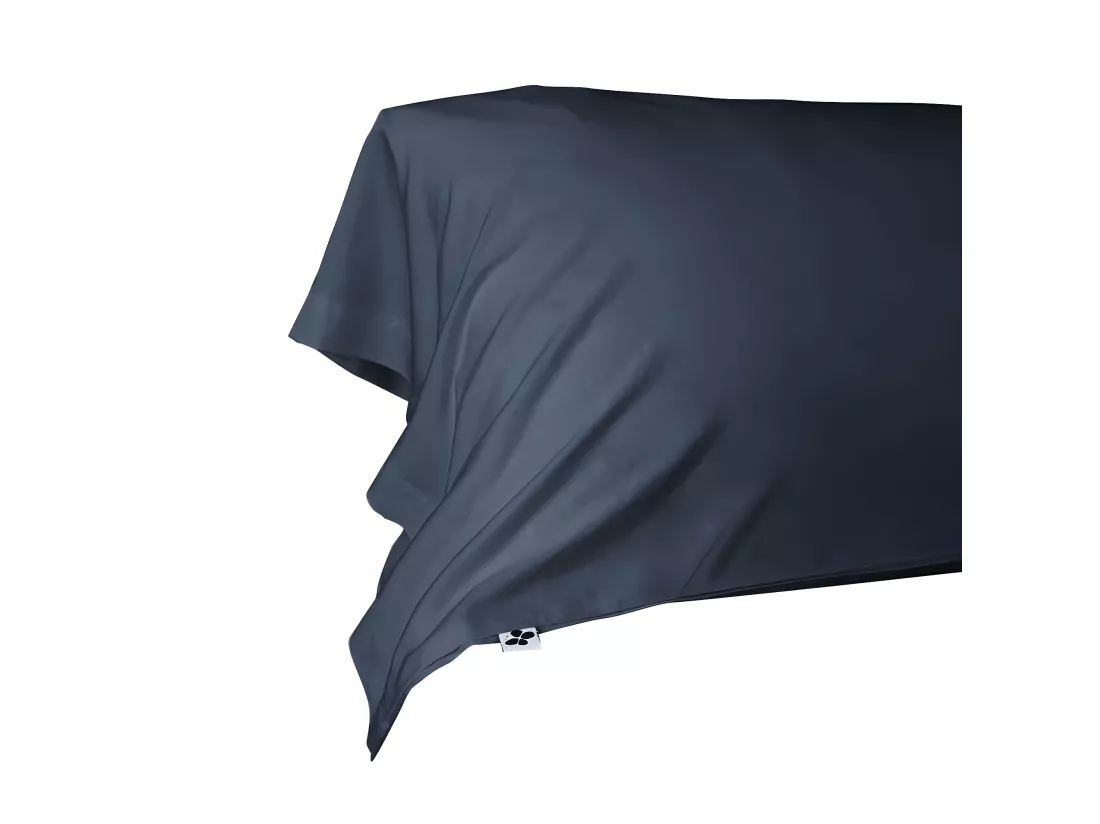 DALIA - Taie de Traversin 185x85cm 100 % Viscose de Bambou Bleu nuit