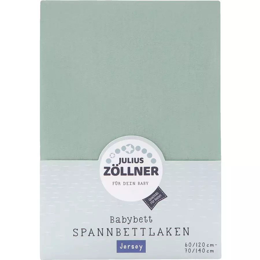 JULIUS ZÖLLNER Spannbetttuch Jersey salbei 70 x 140 cm