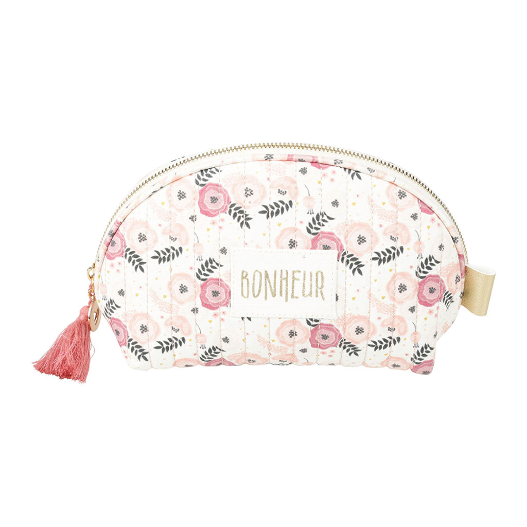 Trousse de toilette fleurs roses 25x15x8cm