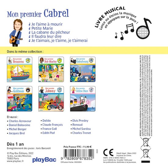 Livre Musical Mon Premier Cabrel   de               PlayBac