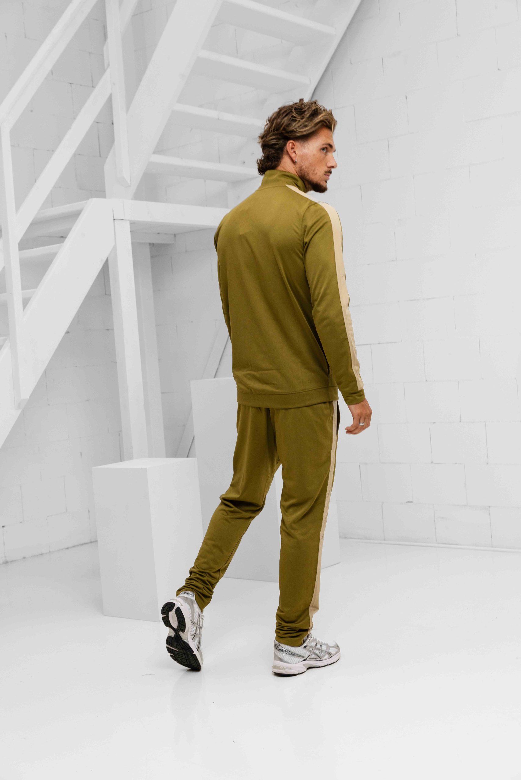 Under Armour Rival Knit Trainingspak Heren Donkergroen/Beige